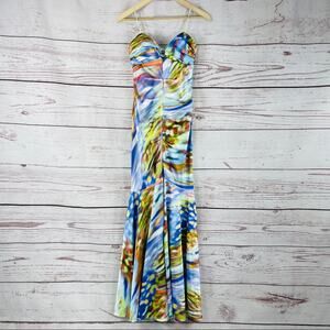 Blondie Nitess multicolor mermaid flare prom dress